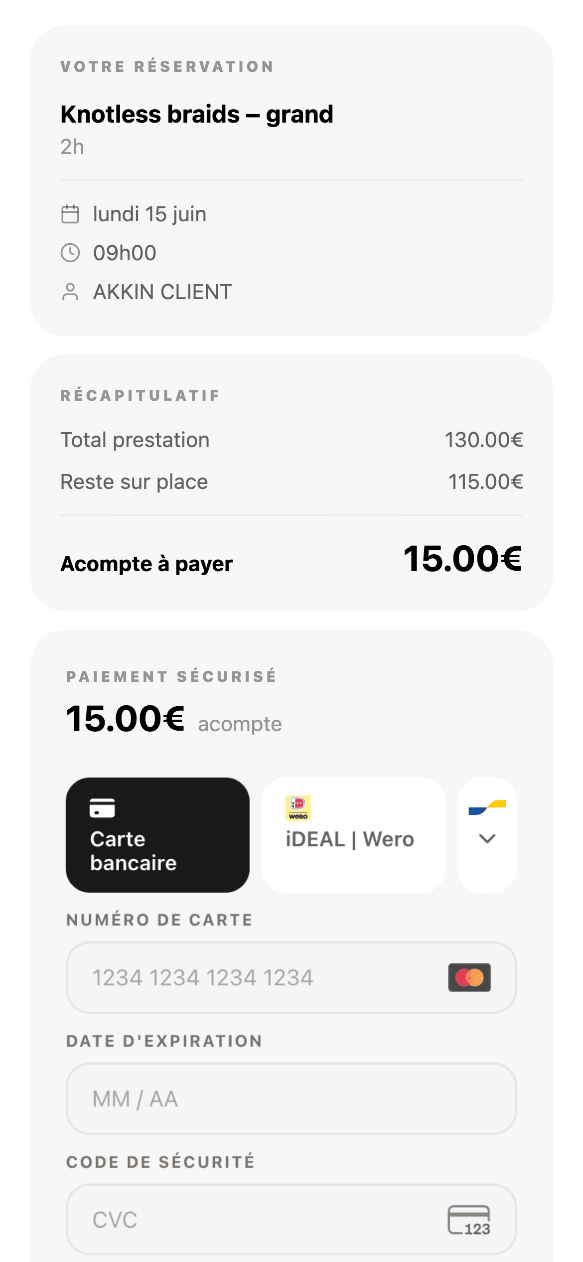 Acomptes sécurisés